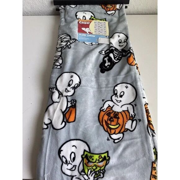 Casper the Friendly Ghost Plush Soft Blanket Throw 50x70” Halloween Costumes NEW - Picture 2 of 16